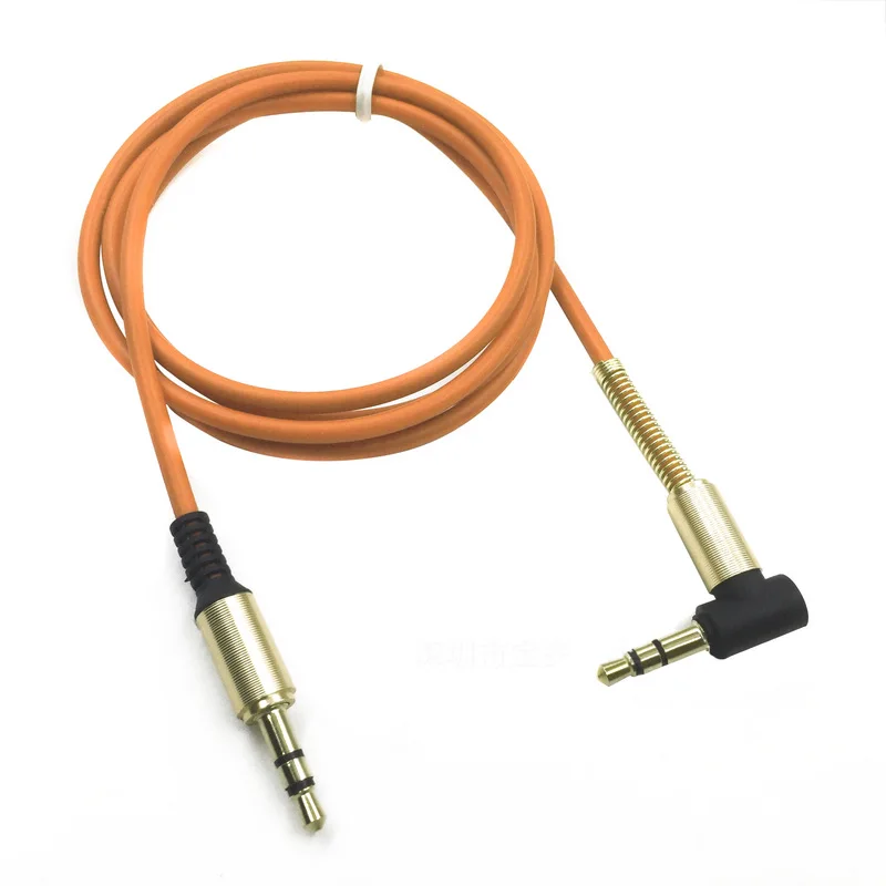 New Arrival 1pc 1M Right Angle Car Aux Auxiliary Cable 3.5mm Male to Male Audio Cable Cord 8 Colors For Phone PC