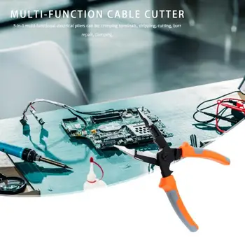 

5 in 1 Multi-functional Wire Stripper Pliers Cable Crimping Cutter Pliers Chromium Vanadium Steel Anti-slip Tiring Hand Tools