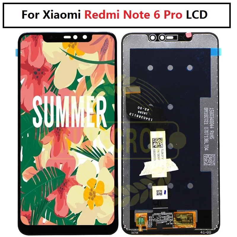 ЖК-дисплей с рамкой для Xiaomi redmi note 6 Pro сенсорный экран дигитайзером в сборе xiaomi Redmi