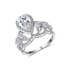 2017 new arrival hot sell fashion shiny zircon imperial crown 925 sterling silver ladies`finger wedding rings jewelry gift