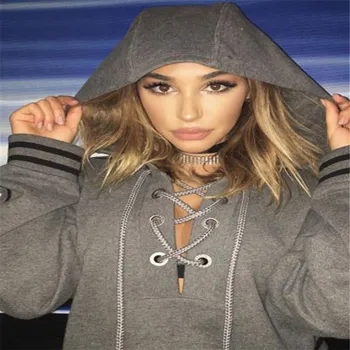 

Women Winter Autumn Bandage Hoodies Sweatshirts Pullover Female Jumper Crop Hooded Tunic Tops Hoodie for Lady Plus Size