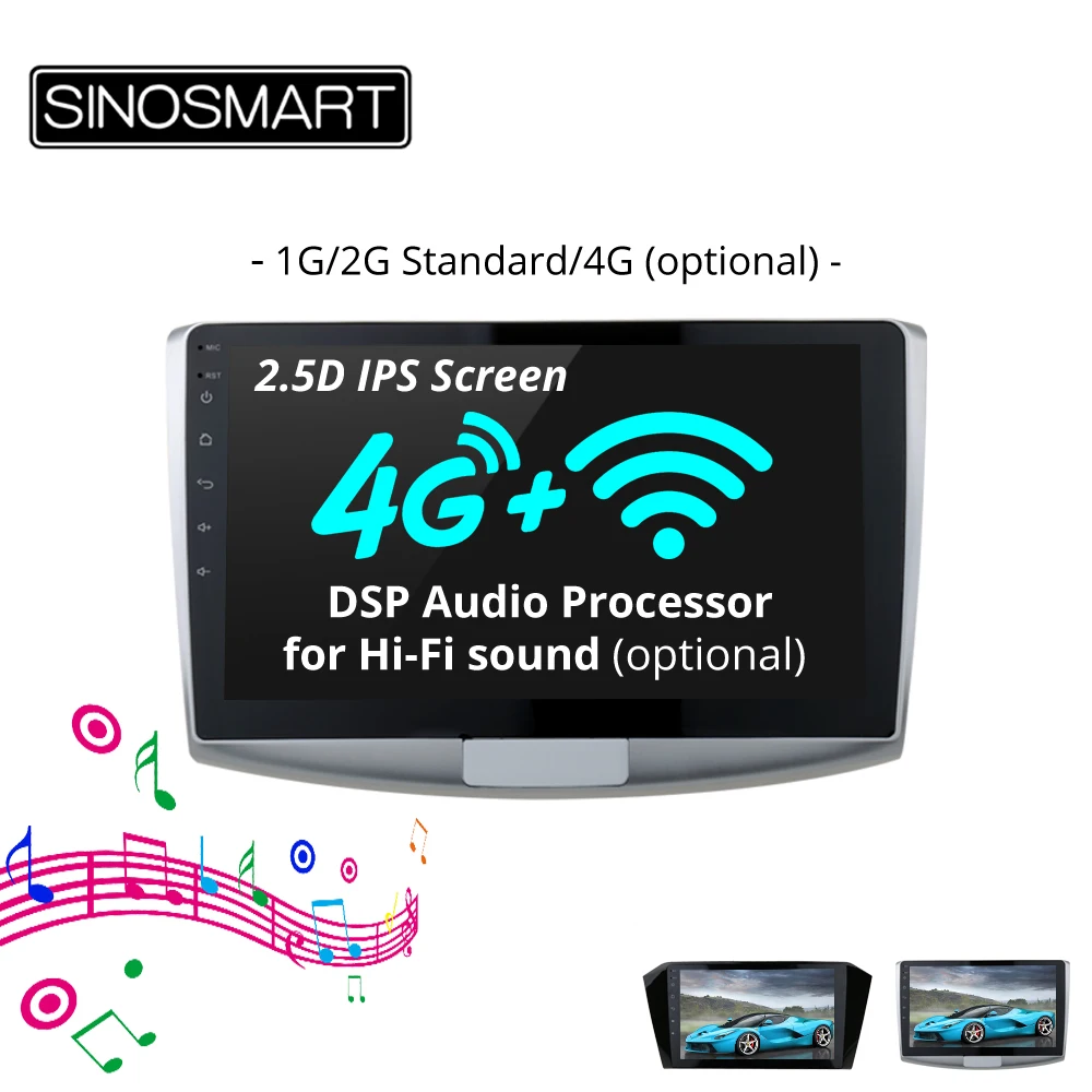 Top SINOSMART 2.5D IPS 1G/2G/4G Optional Car GPS Navigation for Volkswagen Magotan CC Passat 2012-2017 Support OBD 2 Bluetooth 0
