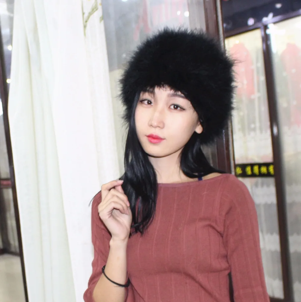 

Fashion warm Ostrich hair cap Warm fashion  real fur women hat freeshipping