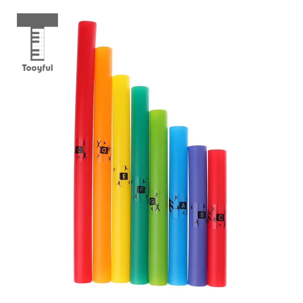 Дешево Tooyful Изысканный красочный 8 тонов C основные диатонические весы набор ударный инструмент трубы музыкальные игрушки для детей подарок