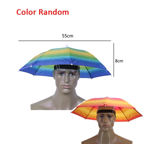 Переносная головная шляпа-зонтик, шапка для рыбалки, анти-дождь, рыбалка, анти-солнце, зонтик, шляпа для взрослых и детей, унисекс, уличная Спортивная Кепка - Цвет: Colorful stripe