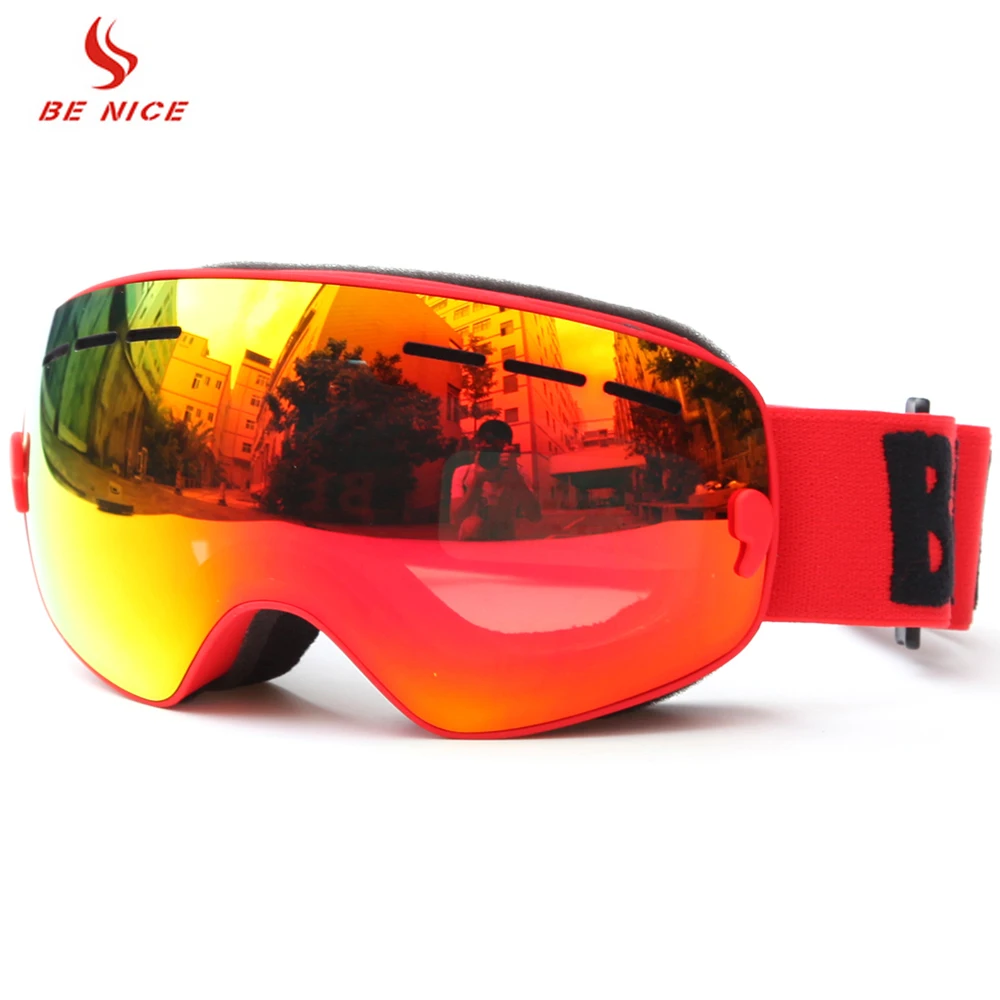 

BENICE SNOW-4300 Children Ski Goggles Skiing Eyewear Kids Glasses Snowboarding Skating Goggles UV400 Anti-fog Goggles Ski Mask
