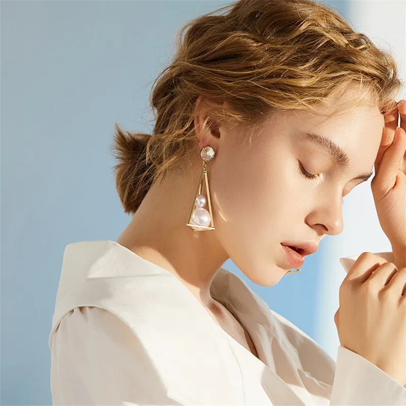 

Fashion Statement Earrings 2019 Big Geometric earrings For Women Hanging Dangle Earrings Drop Earing modern Jewelry