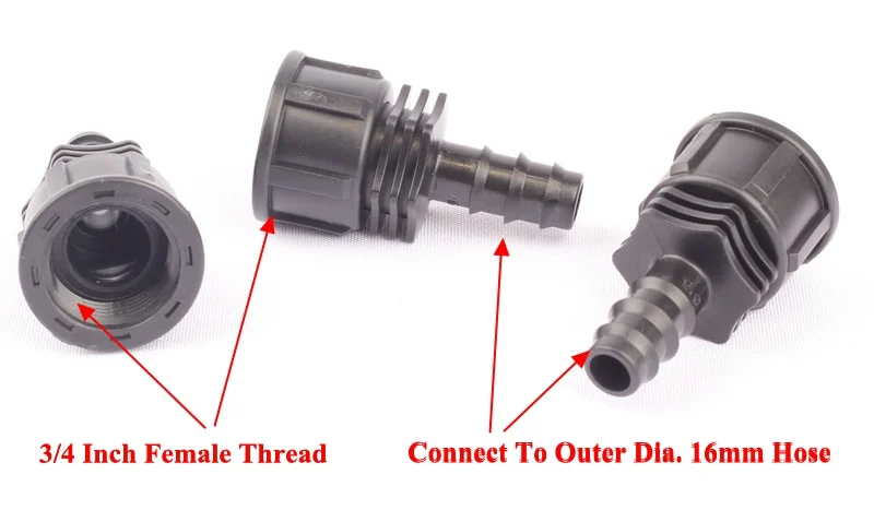 4 шт. 3/" внутренняя резьба до 16 мм прямой соединитель шланга Муфта микро орошения сада Veg участок плантатор поднятый кровать капельного