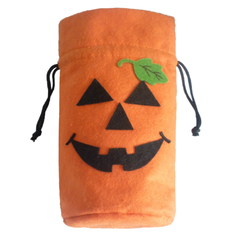 

Halloween Felt Fabric Gift Bag Trick Treat Candy Bag with Drawstring Closure Halloween Party Costumes Gift Supplies Decorations