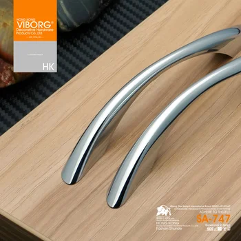 1 Piece VIBORG Top Quality 96mm Zinc Alloy Modern Kitchen Cabinet Cupboard Door Drawer Pull Handle Pulls chrome SA 747