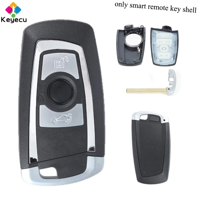 

KEYECU Replacement CAS4 Smart Remote Control Car Key Shell Housing With 3 Buttons - FOB for BMW FEM / BDC X5 X6 F20 F21 5 Series