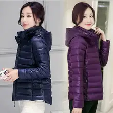 2016 New winter Thin Hooded wadded Coat Women s Cotton Padded Warm Jacket Women Slim Jacket