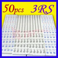 Solong Tattoo 50PCS Mixed Assorted Sterilized Tattoo Needles Round Shader 3RS for tattoo machine gun grip tip TN50-3RS