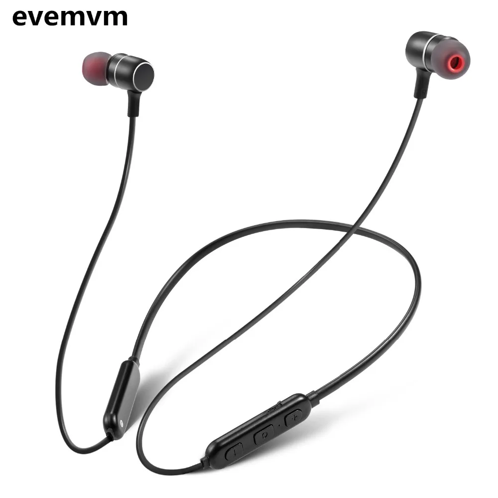 

evemvm Neckband stereo Wireless Headphones Bluetooth Earphone Sport Ear Hook Headset Fone de ouvido For iPhone Samsung Xiaomi