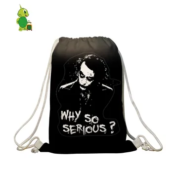 

Dark Knight Joker Drawstring Backpack Women Men Softback Travel Bags School Backpack Large Capacity Storage Drawstring Bags