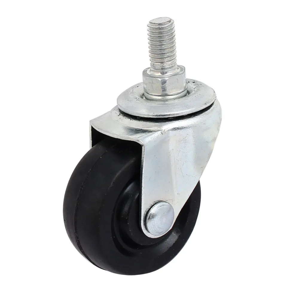

uxcell 4Pcs Rubber 1.5-inch Dia Wheel M8x15mm Threaded Stem 360 Degree Universal Caster Hot Sale
