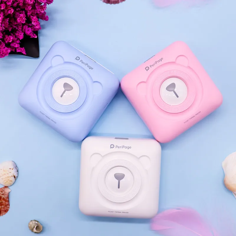 Мини Карманный фотопринтер Peripage портативный термопринтер для фотографий Bluetooth USB