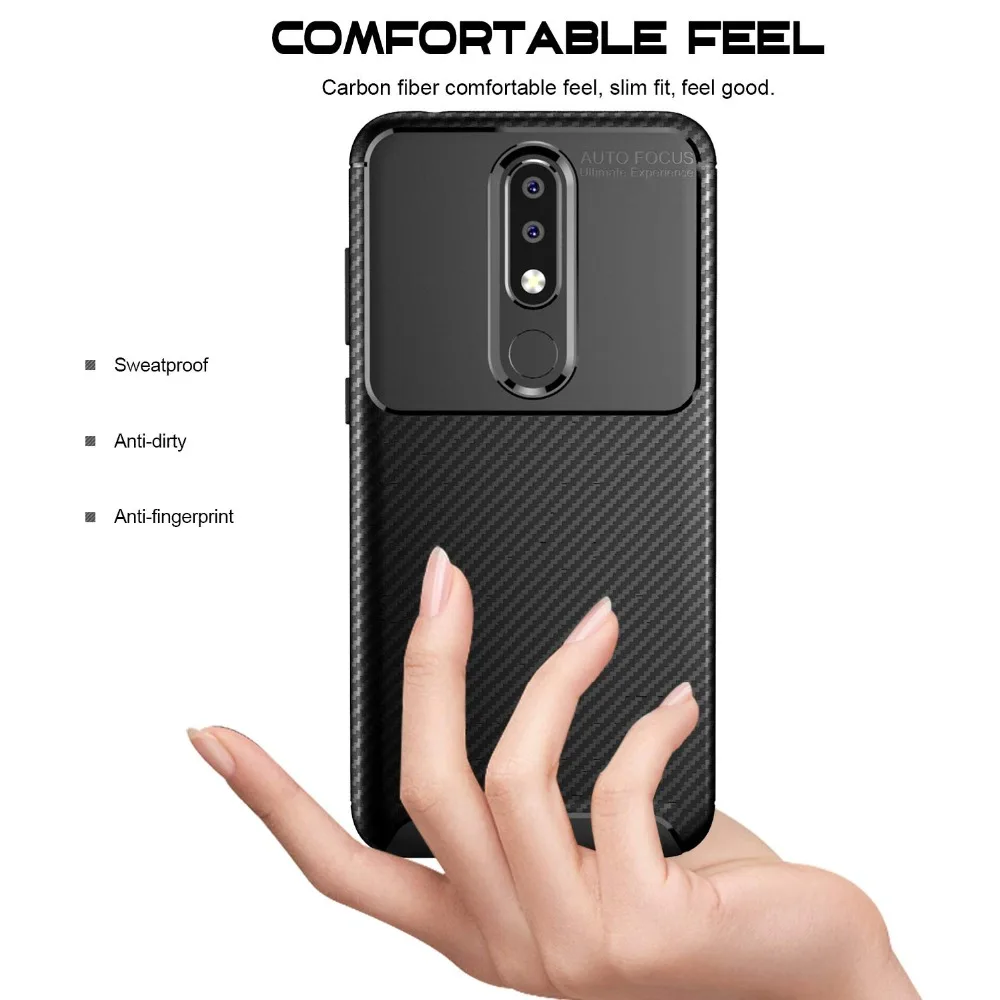 Case For Nokia 2.1 3.1 5.1 6.1 7.1 8.1 Plus X5 X6 X7 Cover Soft Silicone Carbon Fiber Case For Nokia 9 Pureview 4.2 1 Plus Cover (5)