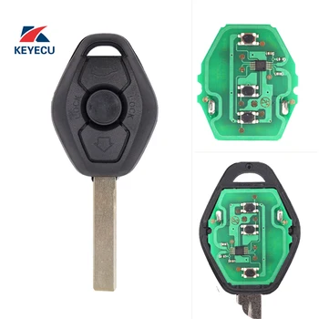 

KEYECU 10X EWS Remote Key Fob 3 Button for BMW Adjustable Frequency 315/433MHz With ID44 Chip Uncut Blade HU92