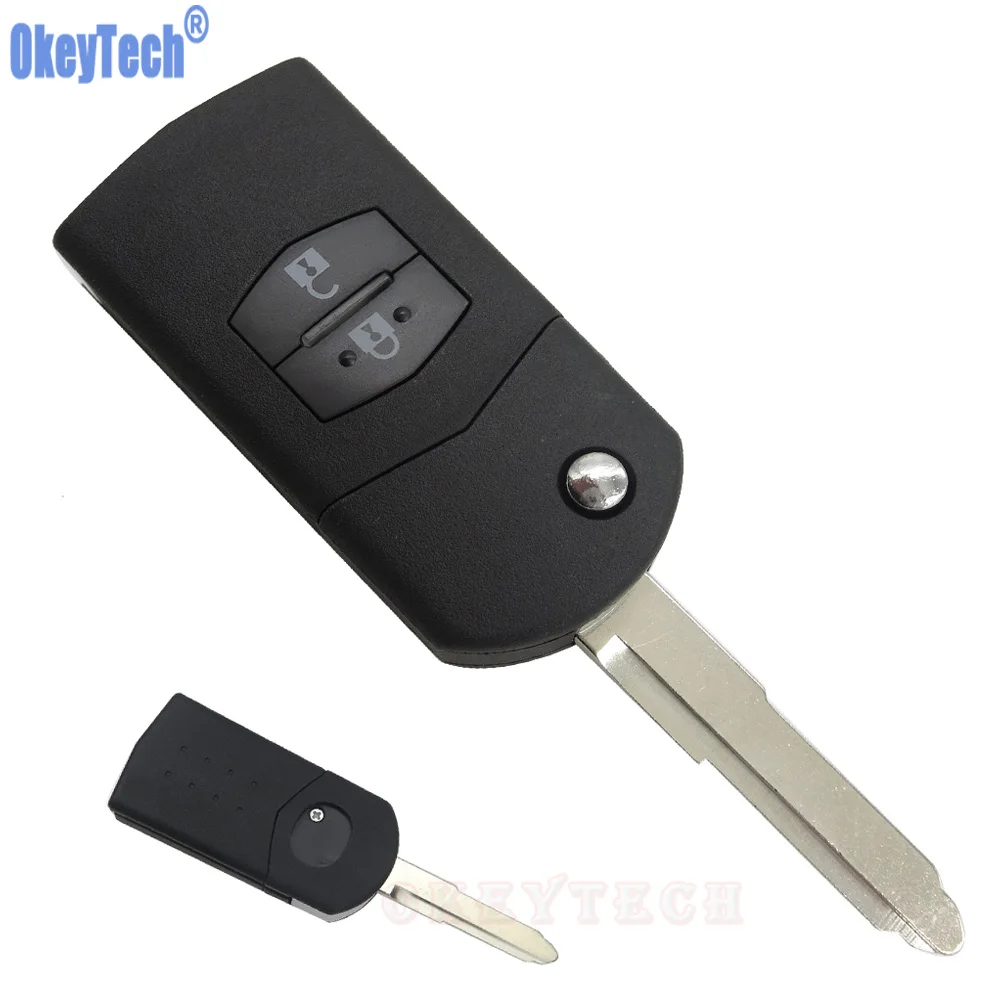 OkeyTech 2 Buttons Remote Car Key Case Shell fit for MAZDA 2 3 5 6 RX8 MX5 Flip Key Fob Cover Replacement 2 BTN Free Shipping