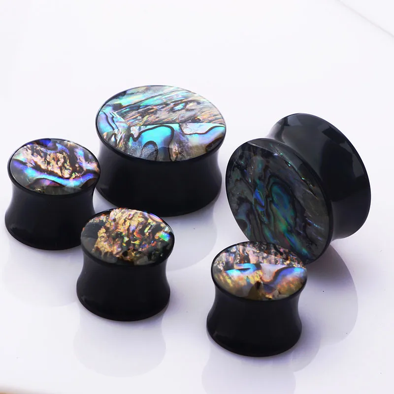 Junlowpy Shellhard Shell Acrylic Ear Gauges Plugs Fashion Flesh Tunnels Ear Expanders For Women Piercing Body Jewelry Plugs Ear