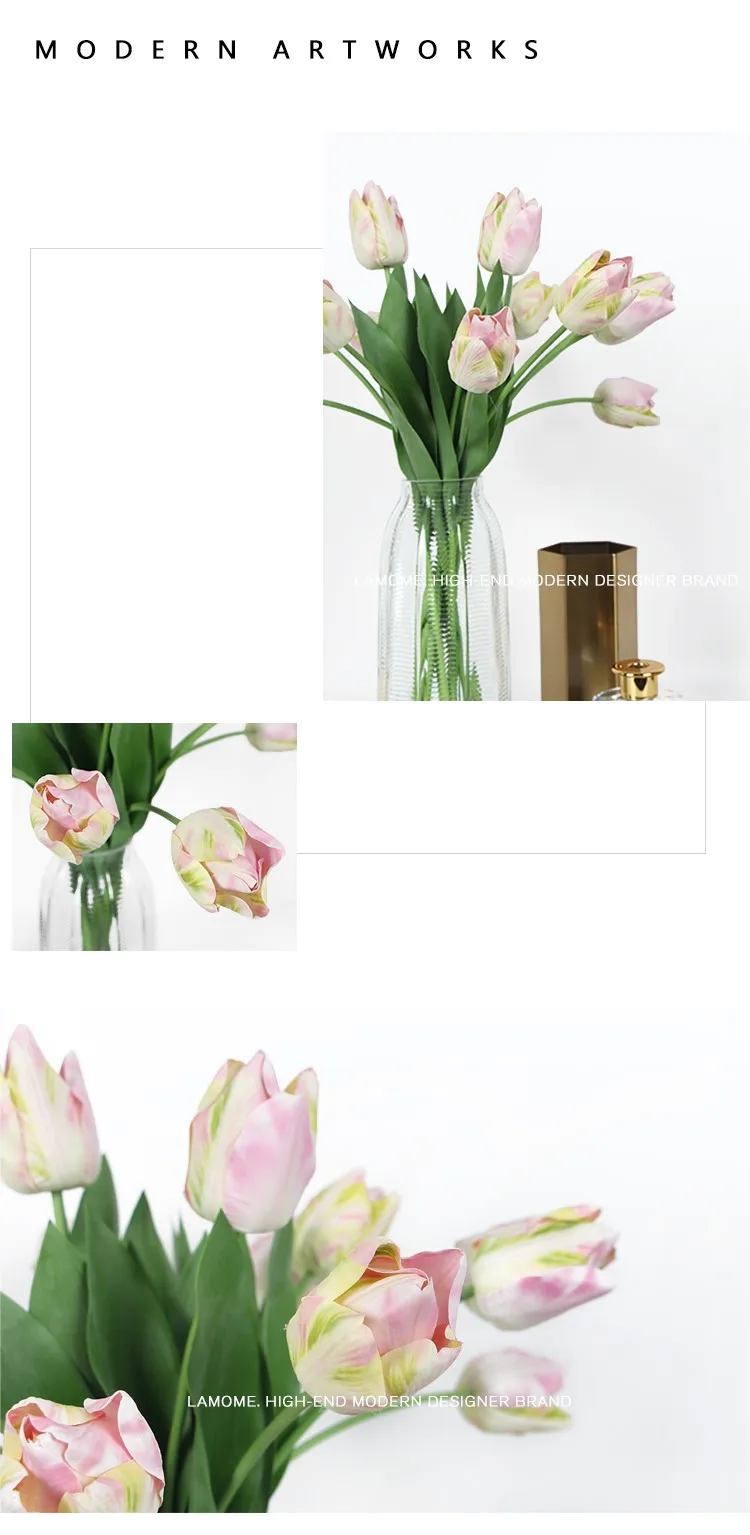 Высокое качество Ирландия мягкий клей Искусственные цветы тюльпаны поддельные цветы для украшения дома Свадебные украшения Свадебные аксессуары