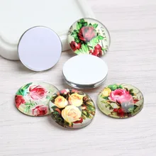 Onwear misturado rosa flor foto imagem de vidro cabochão 20mm 10mm 12mm 14mm 18mm 25mm diy flatback cúpula redonda jóias descobertas