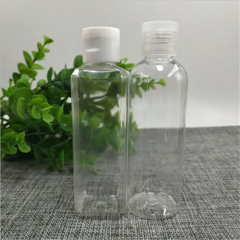 

100ml Empty Makeup Refillable Bottle Transparent Small Simple Bottles Liquid Cosmetic Containers Clear Flip Top Cap Jar