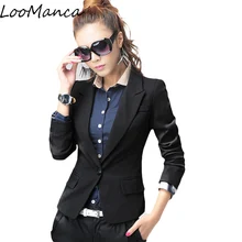 Большие размеры M-5XL Модные женские блейзеры и куртки черные пальто Блейзер Femme рабочая одежда костюм