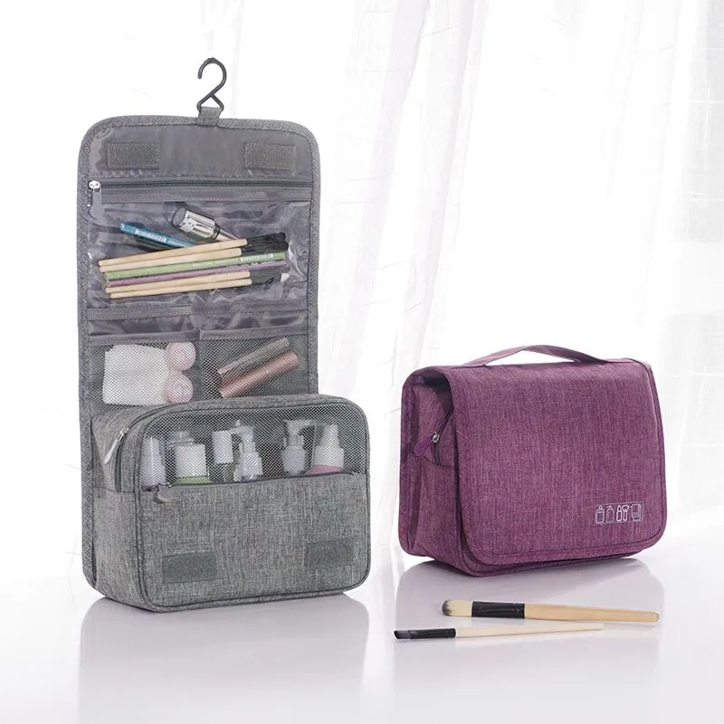 Neceser de Viaje para Colgar art/ículos de tocador Impermeable Bolsa de Maquillaje Organizador de cosm/éticos Plegable para Hombres y Mujeres