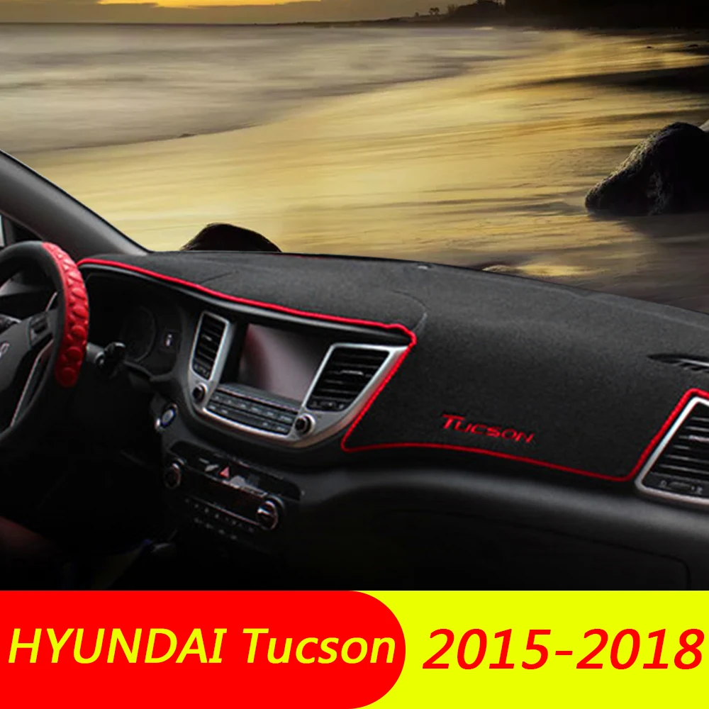 

For Hyundai Tucson 2015-2017 2018 2019 LHD Car Dashboard Avoid Light Pad Instrument Platform Desk Cover Mat Carpets Accessory