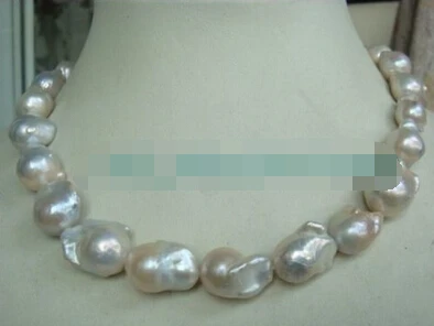 

FREE SHIPPING>>>@@ > NNEW Vogue natural huge 15-20mm south sea white baroque genuine pearl necklace 18