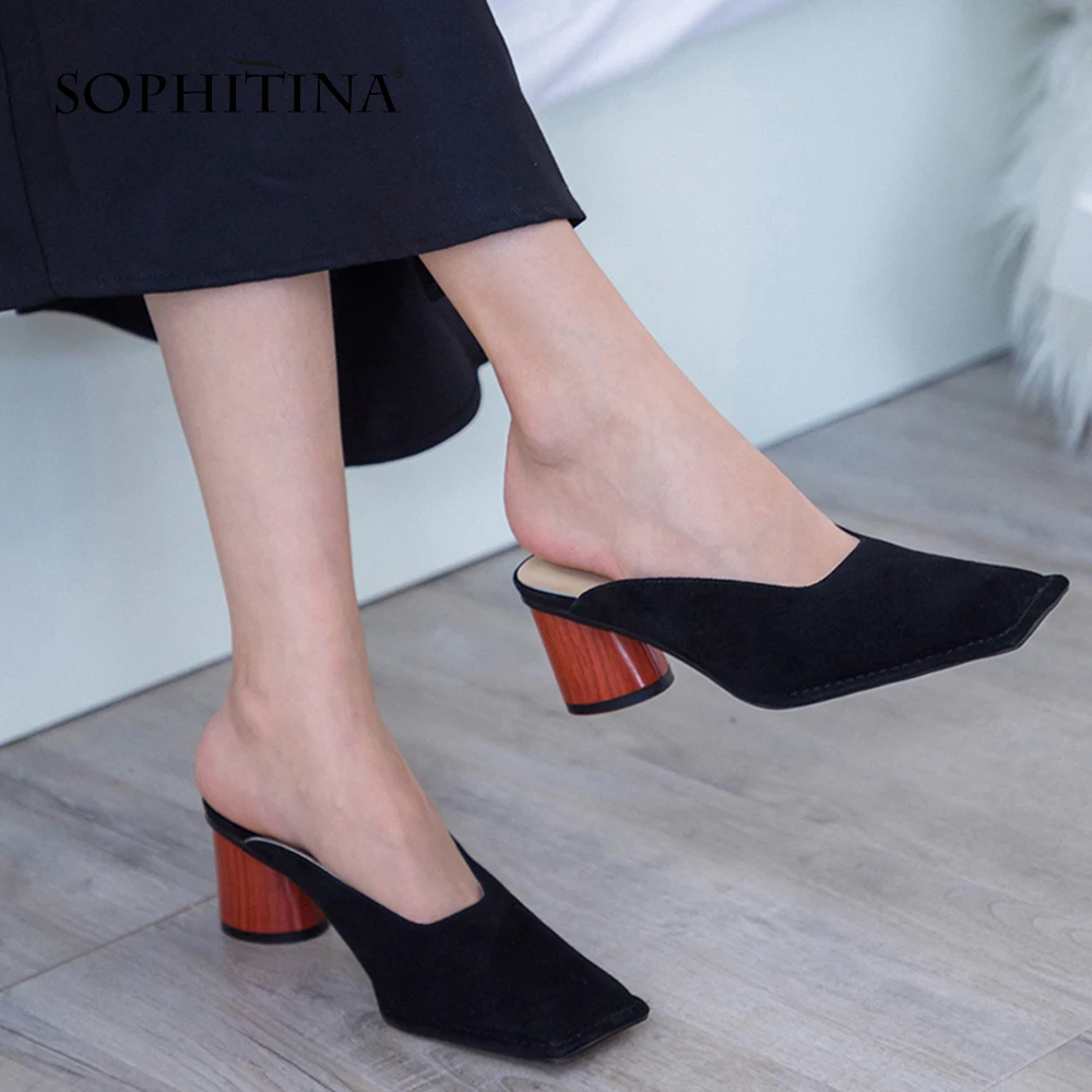 SOPHITINA/Модные туфли без задника на высоком каблуке 4 5 см. Женская обувь среднем и