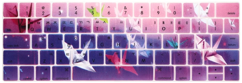 Корейская клавиатура чехол для Macbook Pro 1" A1706 15" A1707 с сенсорной панелью ID, США Радуга прочный силиконовый чехол для клавиатуры наклейка