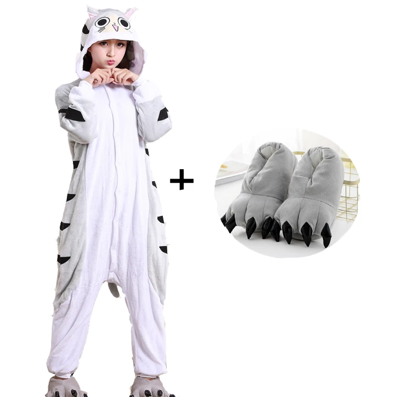 Cheese Cat Pajamas Halloween Kigurumi Adult Animal Cosplay Costumes Sleepwear 