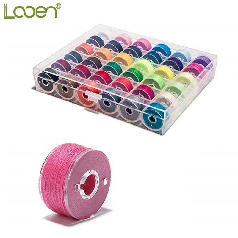 Looen 36pcs Colorful Sewing Thread High Quality Clear Plastic Machine