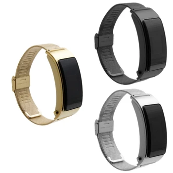 

18mm Stainless Steel Watchband Strap For Huawei B5 Smart Wristband 3 Colors Waterproof and Sweat-proof Bracelet Watch Belt Bands