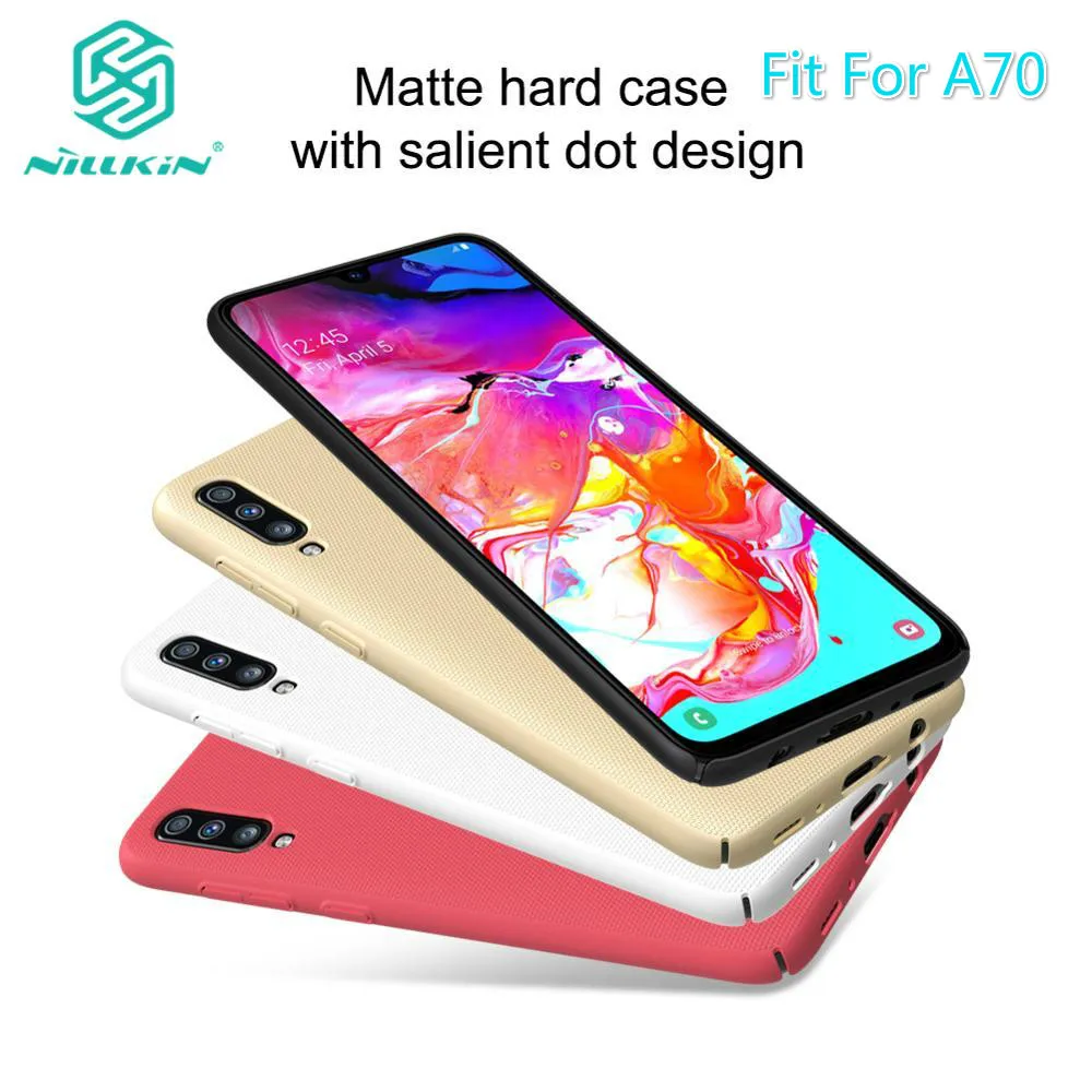 

Case For Samsung Galaxy A70 Original NILLKIN Frosted Shield Matte Salient Dot back cover gift phone holder For Galaxy A70 A 70