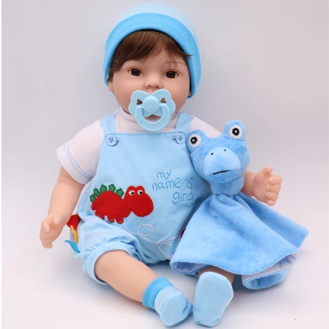 40 см силиконовая кукла реборн игрушка винил bebe alive Близнецы синий/розовый переноска слинг bonecas Реалистичная игрушка ребенок подарок на день рождения - Цвет: blue