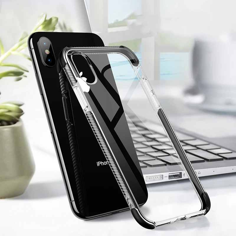 Прозрачный чехол с подушкой безопасности для iphone XS Max XR 7 8 Plus прозрачный