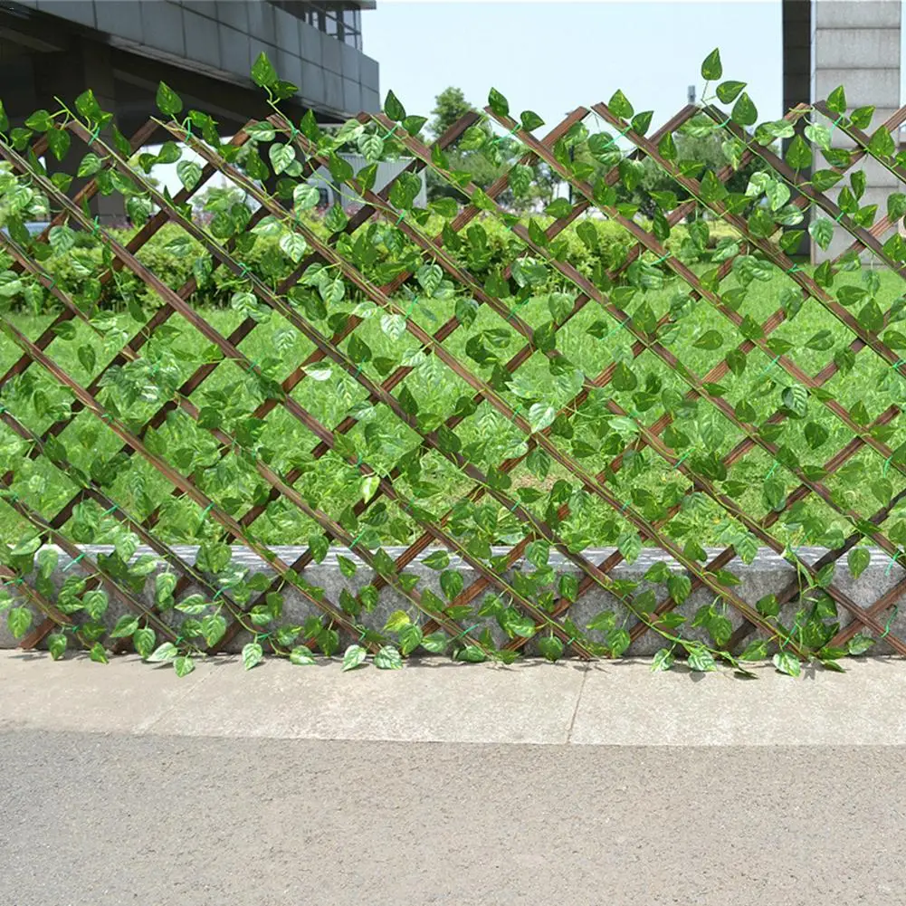40 см праздничное расположение зеленая лоза искусственные растения Регулируемый забор украшение для торгового центра деревянный забор балкон деревянный забор