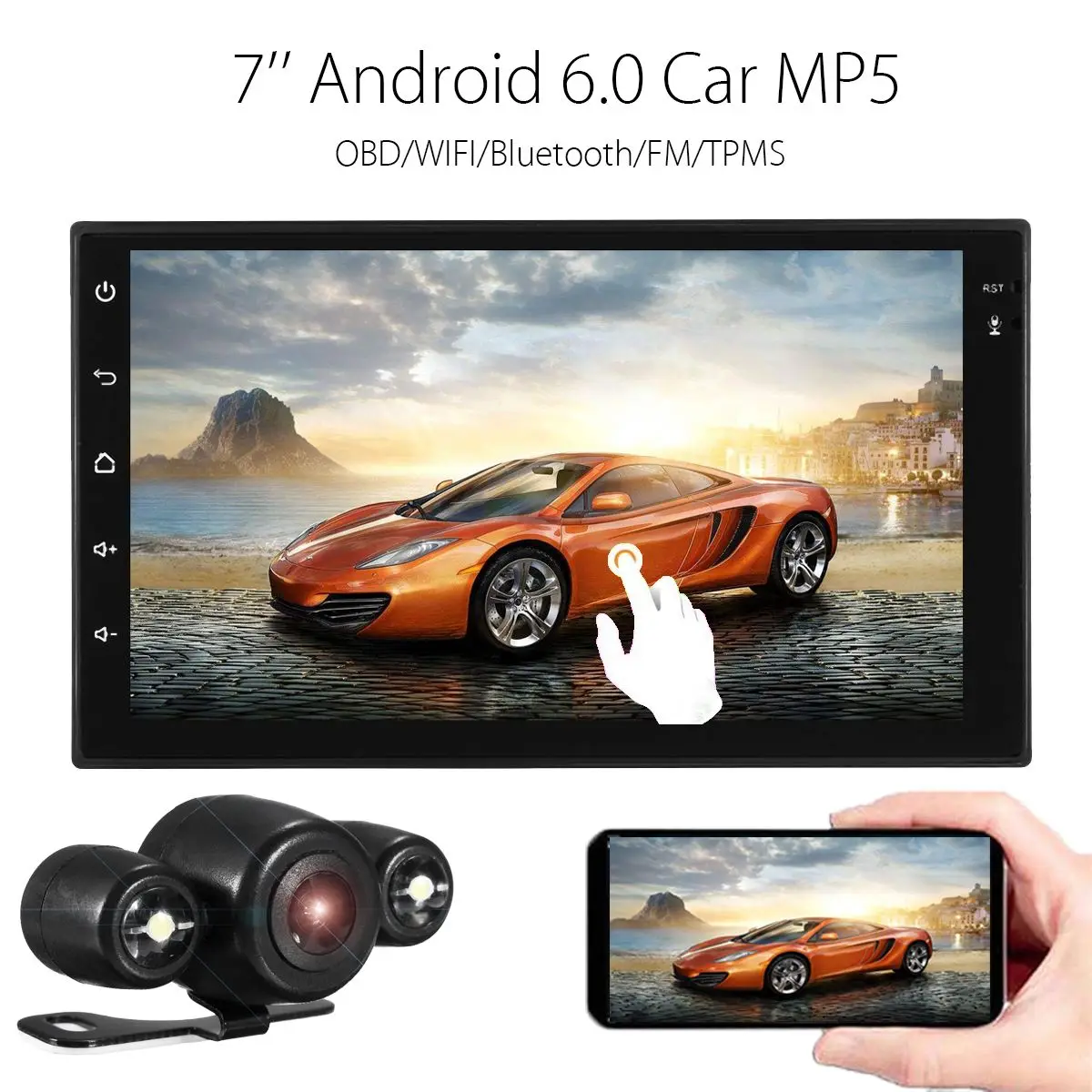 KROAK Android 6 0 1G 16G 7 HD 2D Car MP5 Player OBD WIFI Bluetooth 4