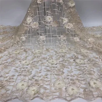 

The latest 3D fringe is a high quality African tulle lace fabric high quality Nigerian wedding lace white dress for free deliver