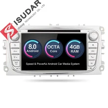 Isudar Car Multimedia player GPS Android 8.0 2 Din Octa Core For FORD/Focus/S-MAX/Mondeo/C-MAX/Galaxy Rear View Camera DVR wifi