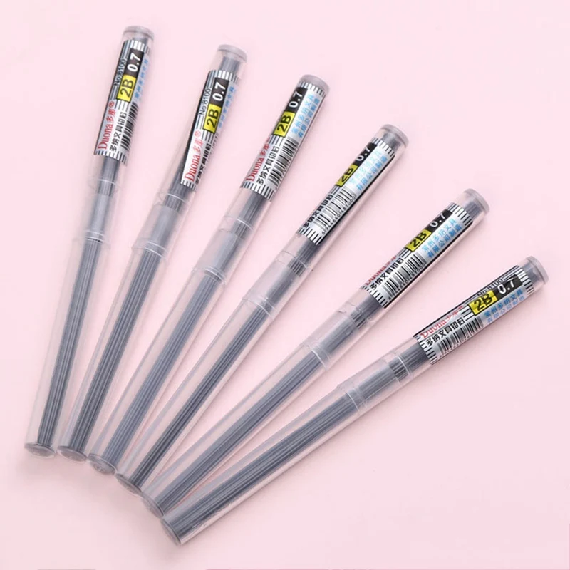 

4Pcs/lot Automatic Pencil High Quality Refill Black 2B Refill 0.7mm Automatic Pencil For Mechanical Student Stationery