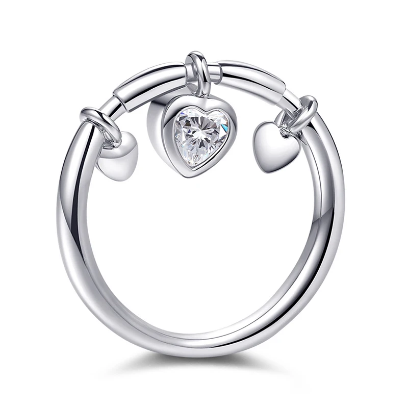 Модное Сверкающее циркониевое серебряное кольцо для женщин, цветочное сердце, корона, кольца на палец, фирменное кольцо, ювелирное изделие, Прямая поставка
