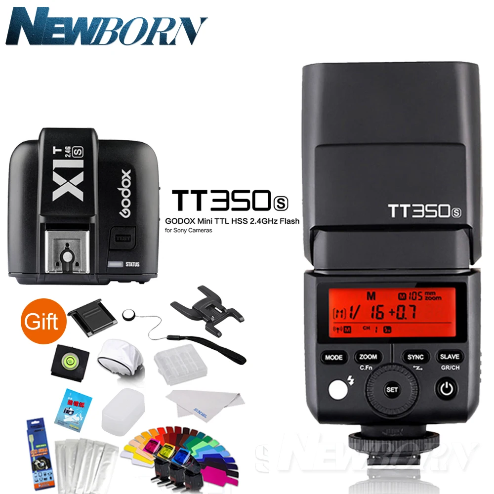 Вспышка для камеры Godox TT350S Speedlite 2 4G Беспроводная вспышка Master &amp Slave 1/8000S HSS TTL +