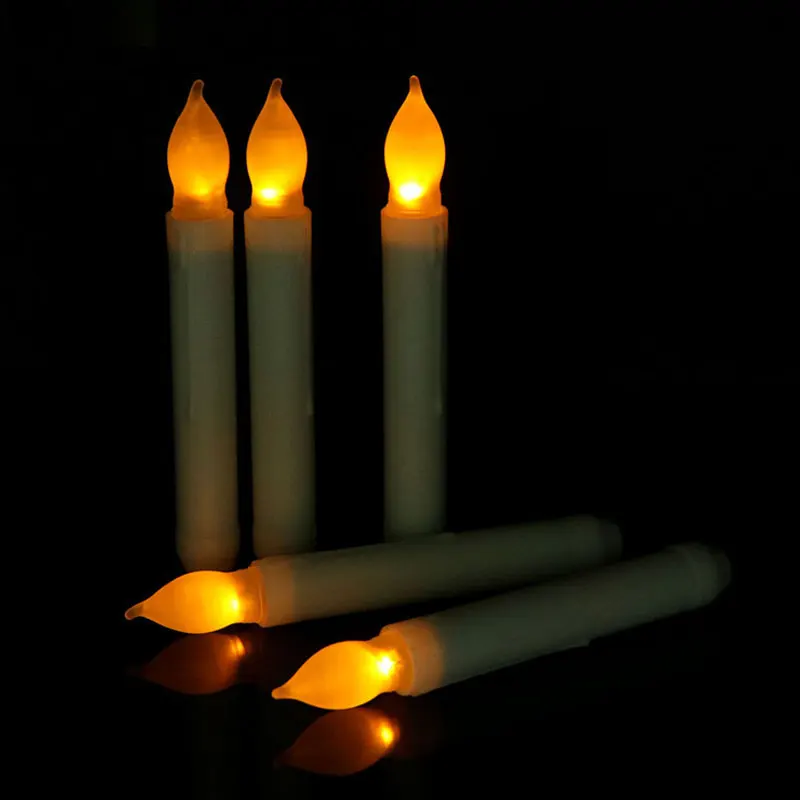 Беспламенная тонкая свеча свечи светодиодные с питанием от батареи, мигающий плавный Свеча огни для Гарри Поттера вечерние украшения Рождество