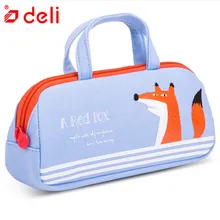Deli Kawaii Fox Pencil Case for School student Supplies Office Stationery Gift Cute Hand Bag Girls