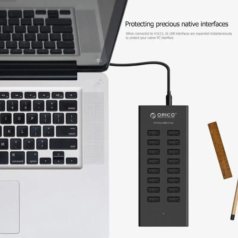 USB разветвитель ORICO H1613 с 16 портами и адаптером питания 12 В 2 А|USB-хабы| |